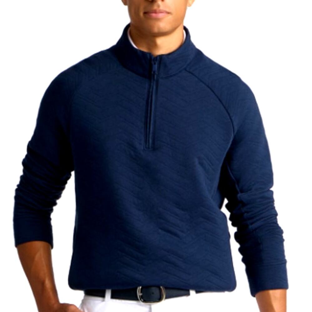 G/Fore Dunes Quilted Quarter-Zip Cotton Pullover Twilight Size L